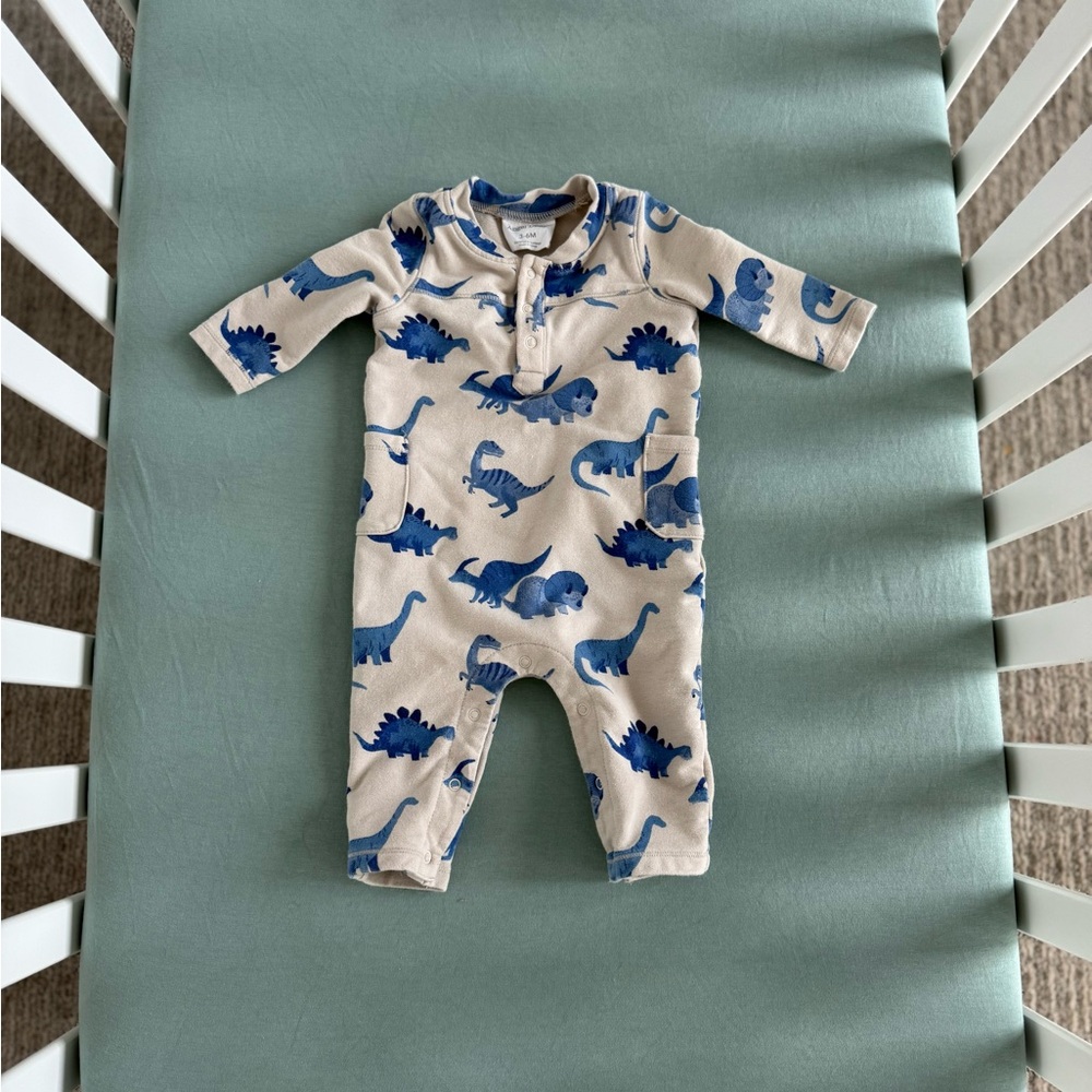 Angel Dear Blue Dinosaur Snap Romper